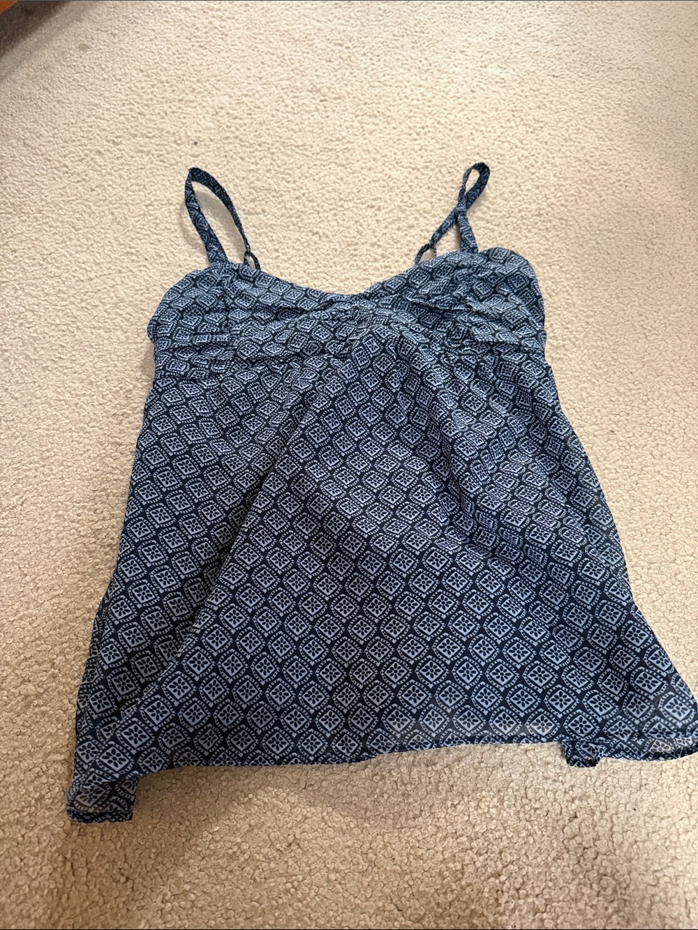Hollister Blue Printed Spaghetti-Strap Tank